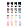 Kawaii 3D Flocking Cat Charm Cute Cartoon Cat Ornament Earring Keychain Pendant Accessories Diy Crafts Jewelry Make