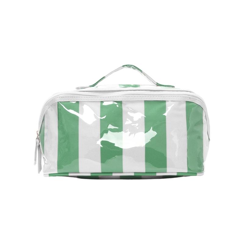 Clear PVC Makeup Case with Carry Handle, Top Closure Toiletry Bag for Bathroom Counter, Daily Packing, Home Use