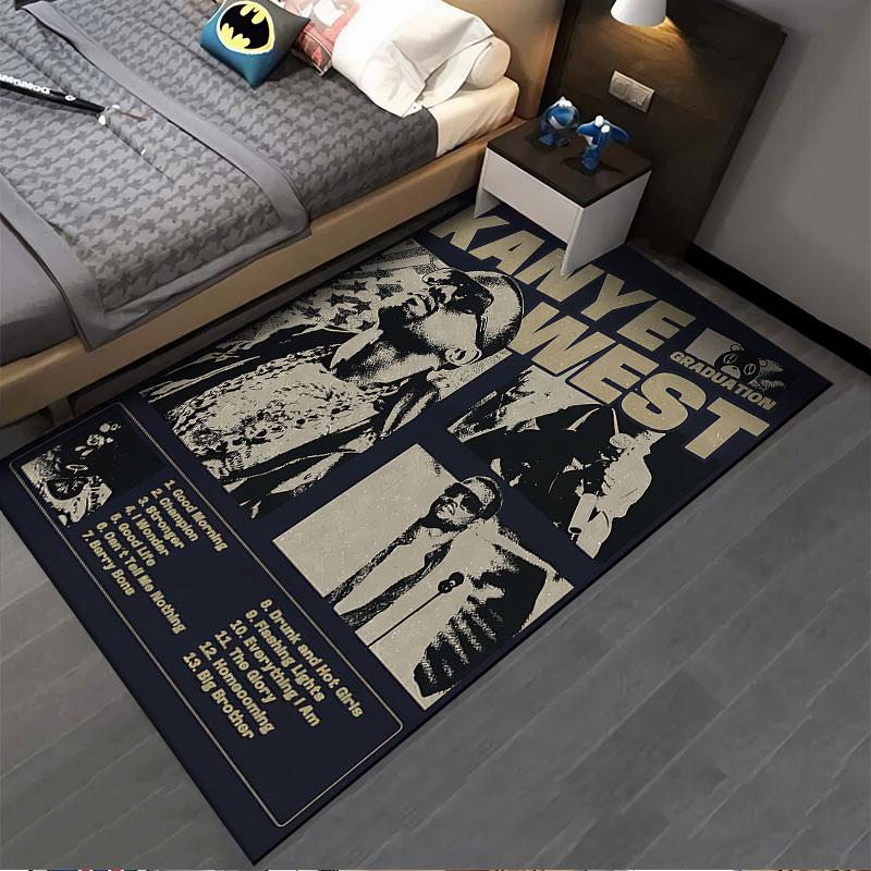 Kanye Album Cover Rug Design suitable as a non-slip mat for the living room or bedroom sofa