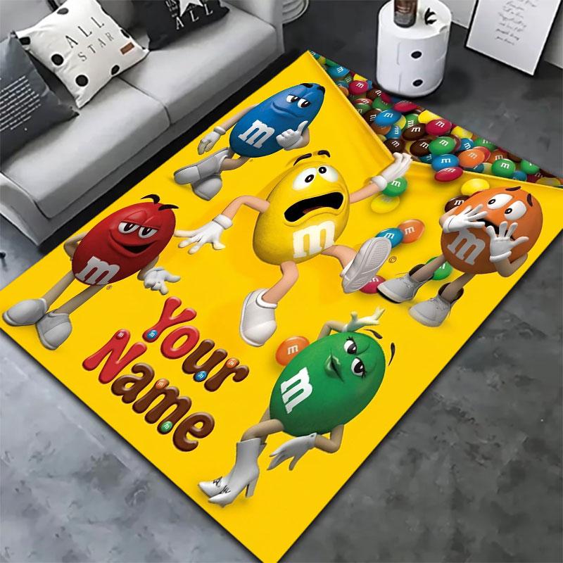 M&M's Custom Name Carpet Rug for Living Room Bedroom Home Sofa Decoration,Kids play Non-slip Floor Mat