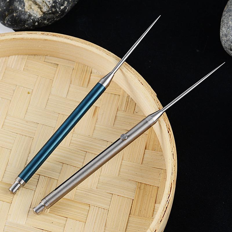 Titan-Zahnstocherhalter, Obstgabel, Outdoor, EDC, Zahnstocherhalter, wasserdichte Tasche, umweltfreundlich, für Reisen, Camping, Werkzeug