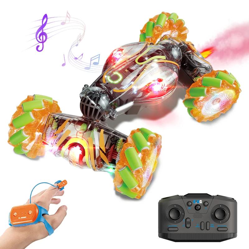 Rc Drift Car 4Wd 2.4G Remote Control Car Twist Stunt Vehicle Toy Spray Watch Gesture Light Music Children's Toy for Boy Kids