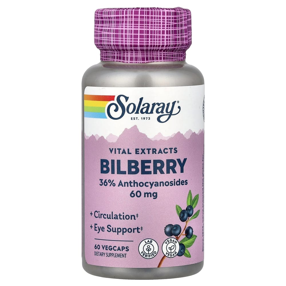 

Solaray Vital Extracts Bilberry 60mg, 60 Veggie Capsules 60 pcs - 1 ea