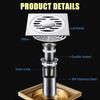 304 Stainless Steel Floor Drain Removable Cover Sink Strainer Durable Drain Protector  Shower Area
