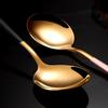 4pcs Household Black Gold Cutlery Set Chopsticks Spoon  Gold Stainless Steel Kitchen Dinnerware Set Tableware Set