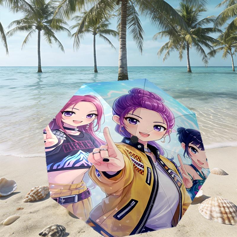 KPop Demon Hunters Print Umbrella Automatic Opening/ Closing - Portable Foldable Design - Daily Use for Travel/Outdoor - Gift for Birthday