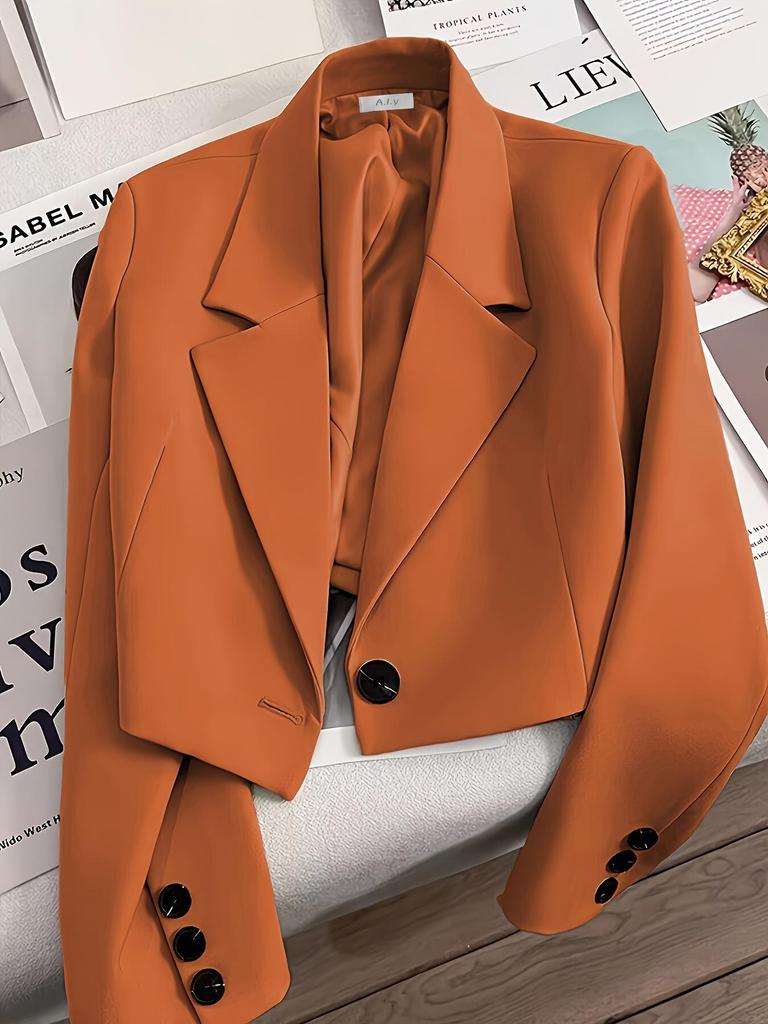 2026 Women's Slim Fit Short Blazer: Versatile High Waist Jacket for Spring & Autumn