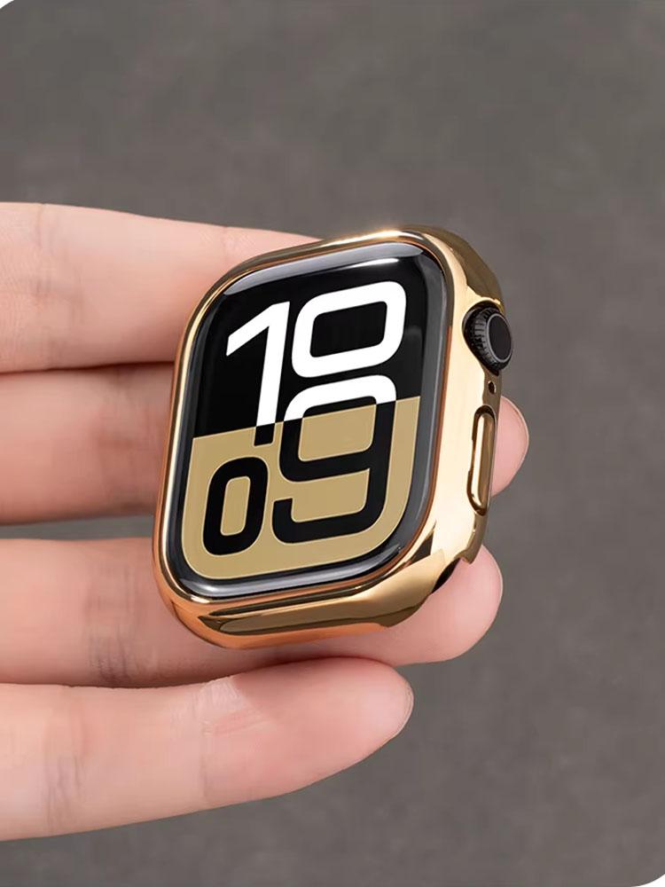 Cover For Apple Watch Case 46mm 42mm 45mm 41mm 44mm 40mm Series 11 10 9 7 8 6 SE Plating PC Bumper Shell iWatch Protective Cases