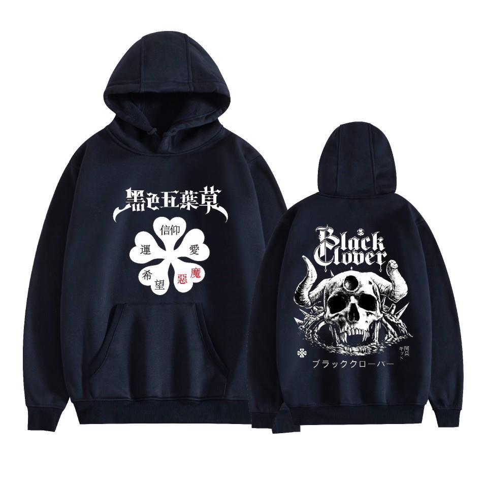 Felpa con cappuccio e stampa anime Black Clover Maglione in pile Felpa con cappuccio anime