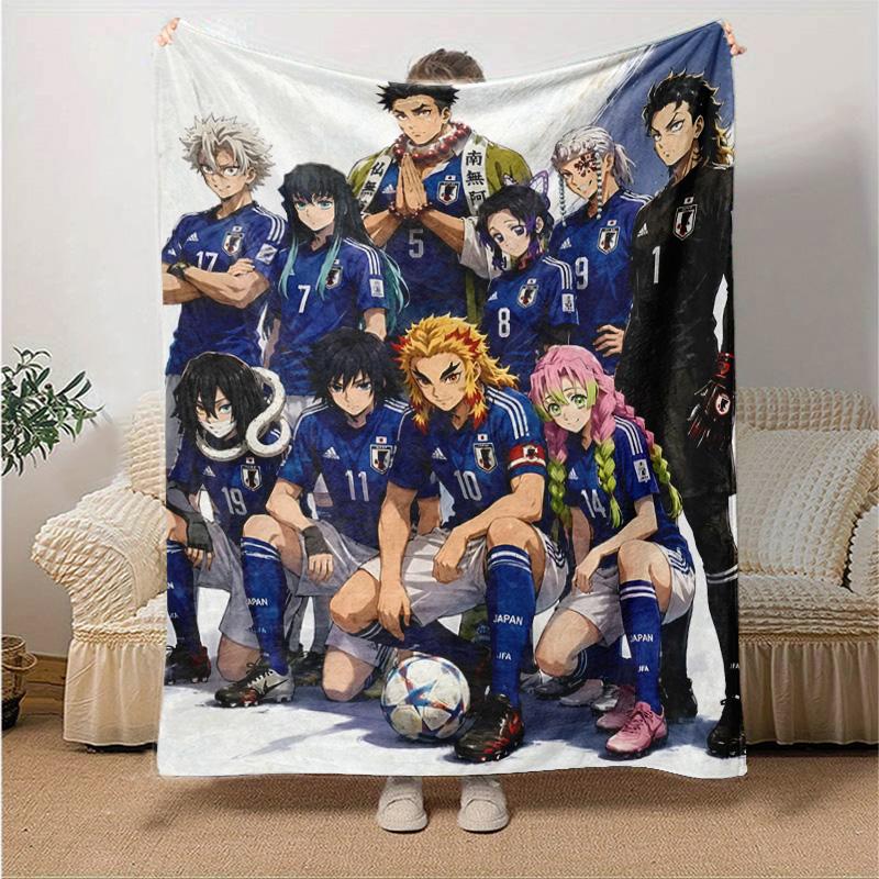 1pc Football Team Spirit Flannel Blanket Soft Warm Throw Blanket for Bedroom Living Room Bed Travel Camping Picnic Gift. MT7150164