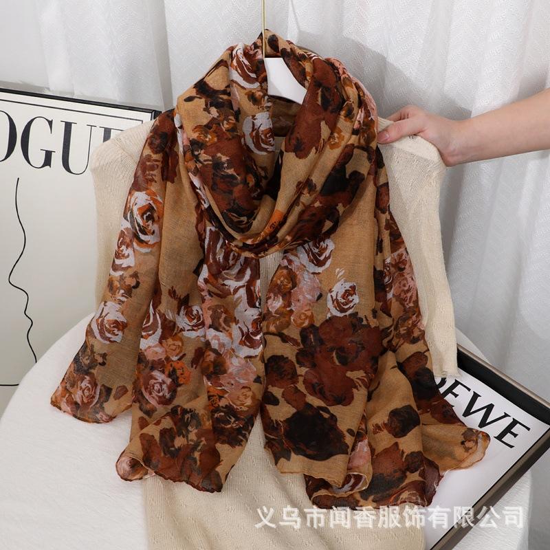 

Soft And Skin-friendly Cotton And Linen Scarf For Decorating The Neck One Size верблюд