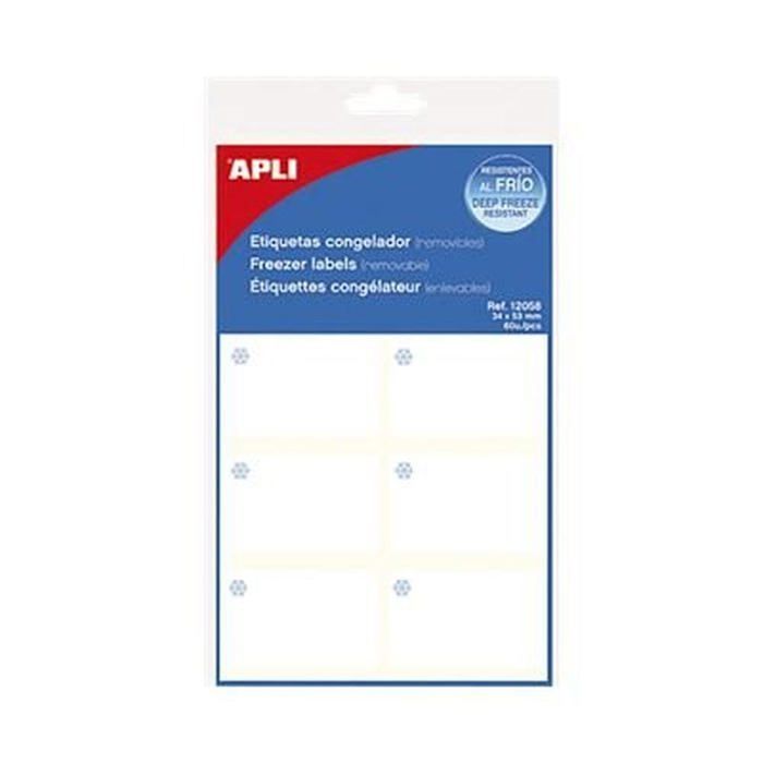 Étiquettes Congélateur - Apli - Blanc - 34 X 53 Mm - Brillant - Coins Arrondis