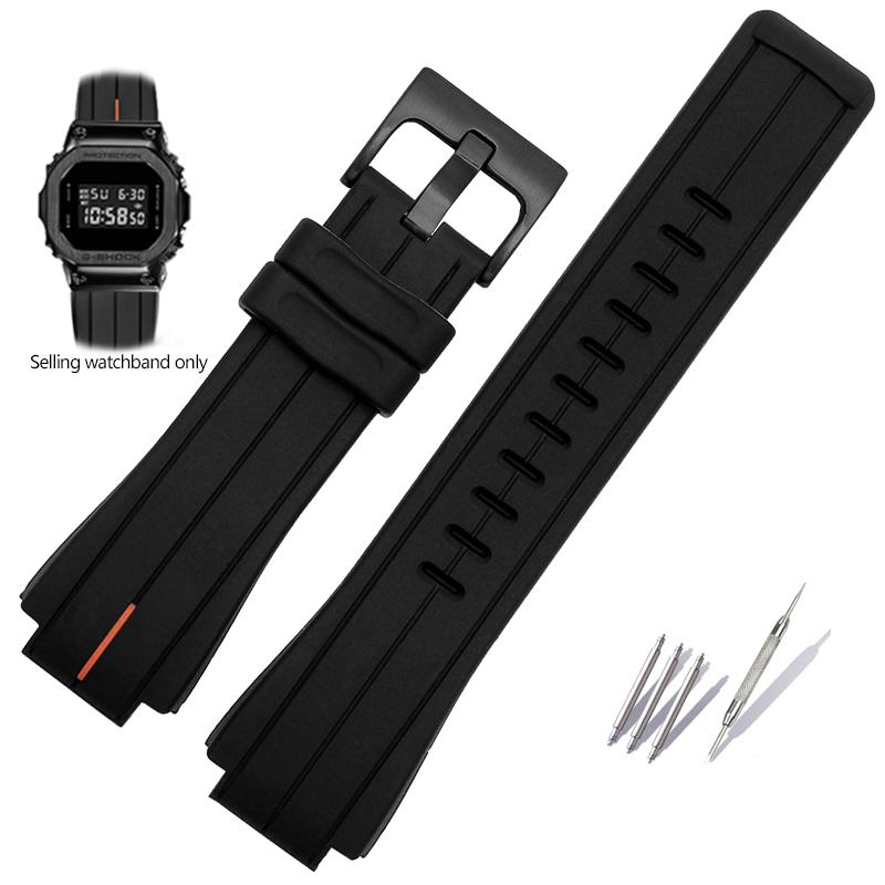 Silicone Watchband For Casio G-SHOCK GA2100 GA-2100 GM2100 DW5600 DW6900 Modified Black Rubber Sports Waterproof Strap 16mm