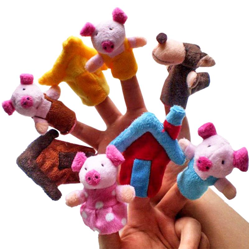 Cartoon Finger Puppet Role Play Story Telling Props Family Animal Style Parent-Child Interactive Doll Early Education Gift ZYF
