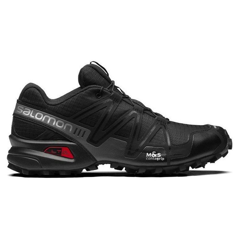 SALOMON Speedcross 3 Outdoor Sports Fabric Synthetic Leather Low Top Running Shoes Unisex Running Shoes Black 410855