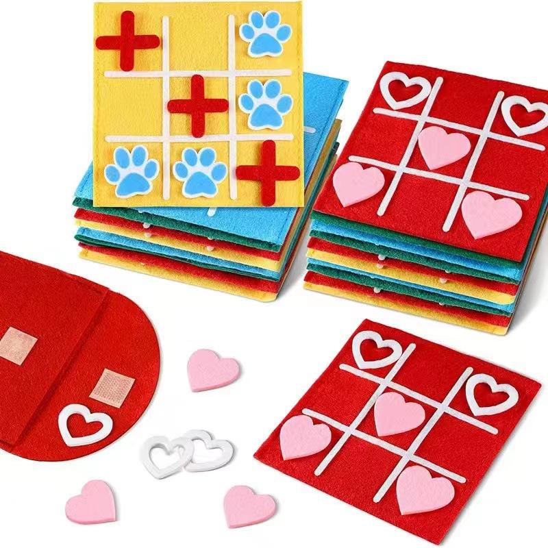 Children's Educational Tic-Tac-Toe Felt Game Board