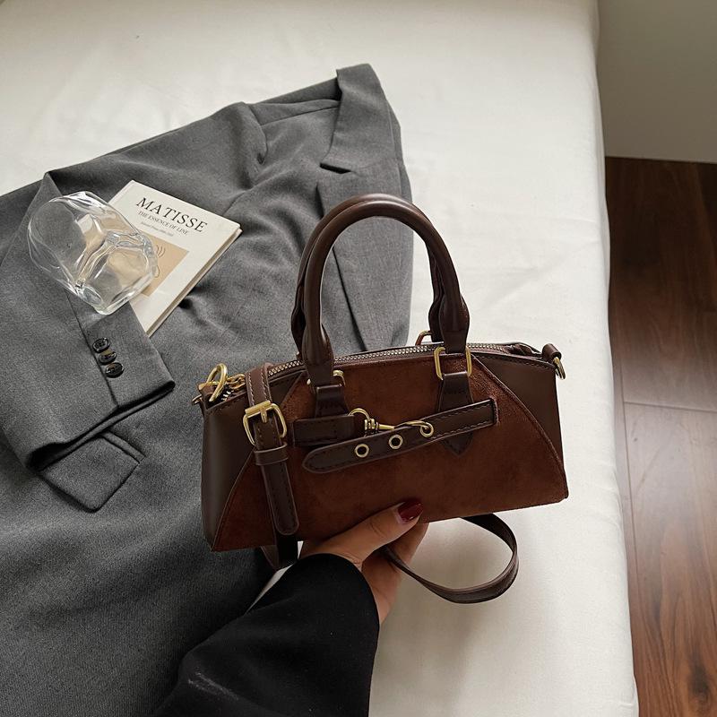 

Ретро ручная сумка-подушка, женская сумка, высокий уровень внешнего вида, модная одноплечевая сумка кроссбоди, сумка-бостон коричневый