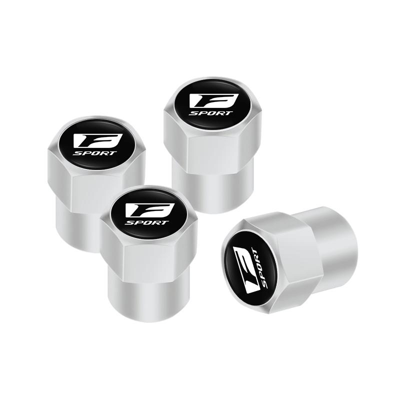 4Pcs Car Styling Metal Wheel Tire Valve Caps Dust Accessories For Lexus F SPORT Plug-in Hybrid ES UX 300e GX LBX NX RX 350h 450h