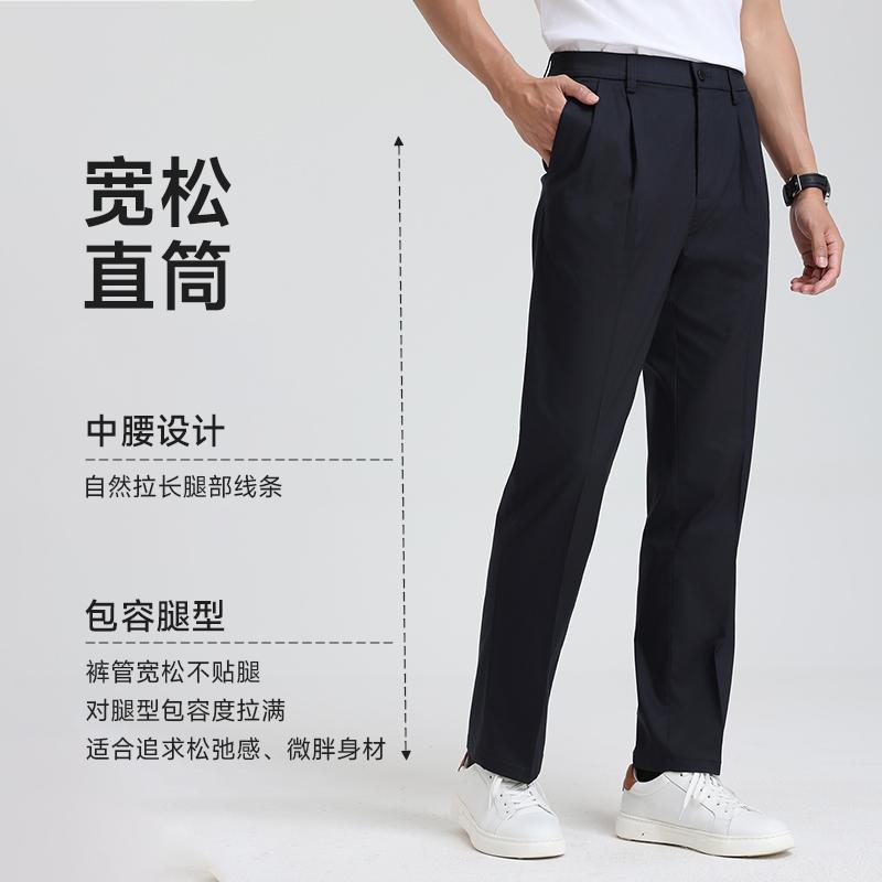 [Including Mulberry Silk] Langdeng Loose Double Pleated Pants for Men