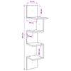 Wall Shelf Wall Mount White 32 X 21 X 107 Cm Engineered Wood