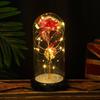 Gold leaf rose simulation immortal flower, direct supply, glass lampshade Qixi Festival Valentine's Day creative gift