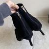 Fashion Punk Pointed Toe Women Ankle Boots Thin Heels Zipper Shoes Autumn Winter Elegant Chelsea Short Booties