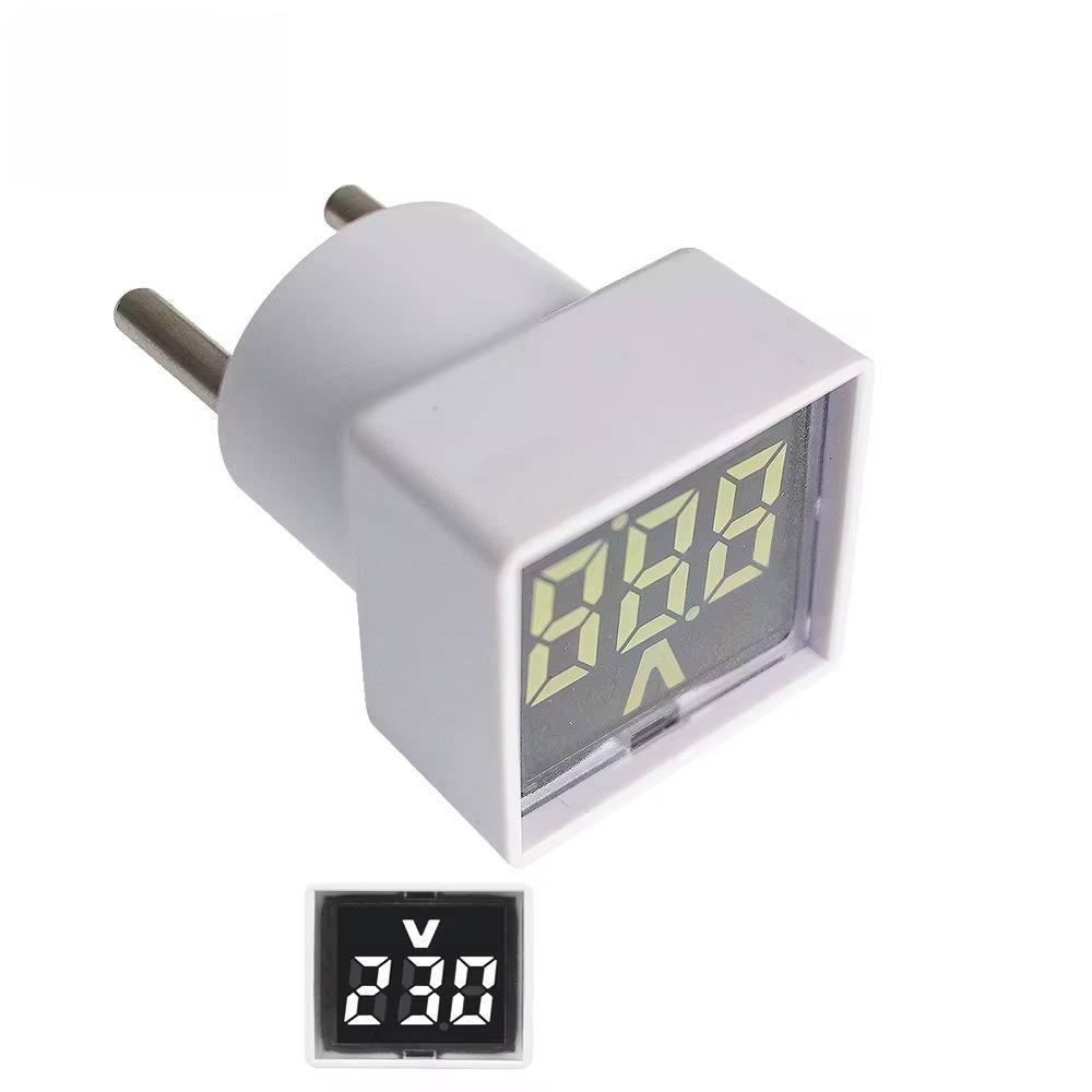 Digital Voltmeter 220V Mini Voltage Meter LED Digital Display Voltmeter Indicator Light EU Plug Volt Tester Detector Pilot Lamp