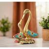 KridayKraft Love Birds Swanset Pair of Kissing Duck Metal Statue,Love for Romantic