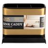 3 Compartment Kitchen Sink Caddy Gold Removable Tray Organizer Sponges Brushes Cleaning Tools Stylish Compact Durable Non-Slip