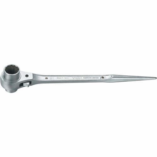 TOP Double-Ended Ratchet Wrench (Plated), 17x19mm, Straight Type, RM-17x19N-ST, Tsubame-Sanjo, Made in Japan