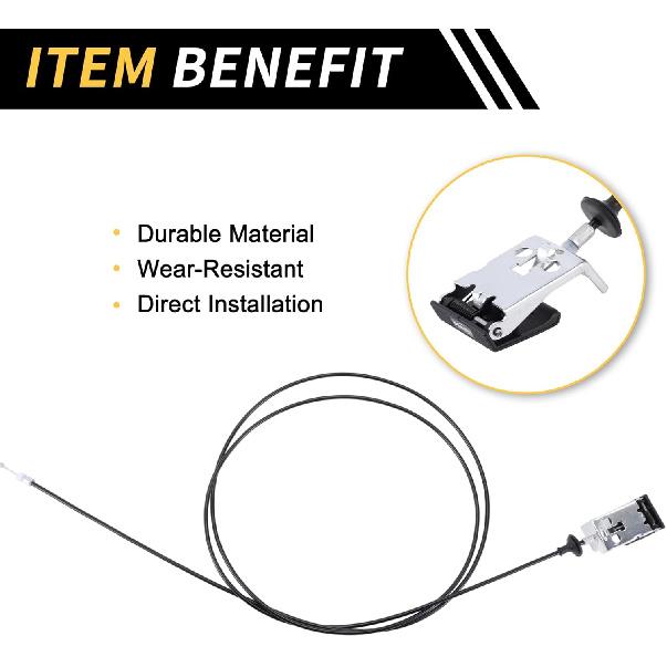 1 Pcs Hood Latch Release Cable for Toyota Tacoma 1996-2004 Front Hood Release Cable Hood Lock Control Cable No.5363004020 Black