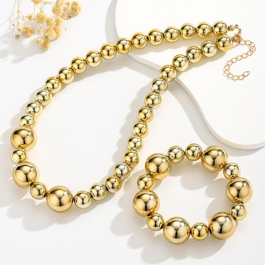 Europese en Amerikaanse overdreven punk contrasterende kleuren kralen nek sleutelbeen ketting vrouwelijkheid niche geometrische bal persoonlijkheid ketting