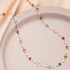 Bohemian Colorful Long Y-Shaped Necklace for Women Vintage Gold Color Metal Crystal Pendant Necklace Summer Holiday Jewelry Gift