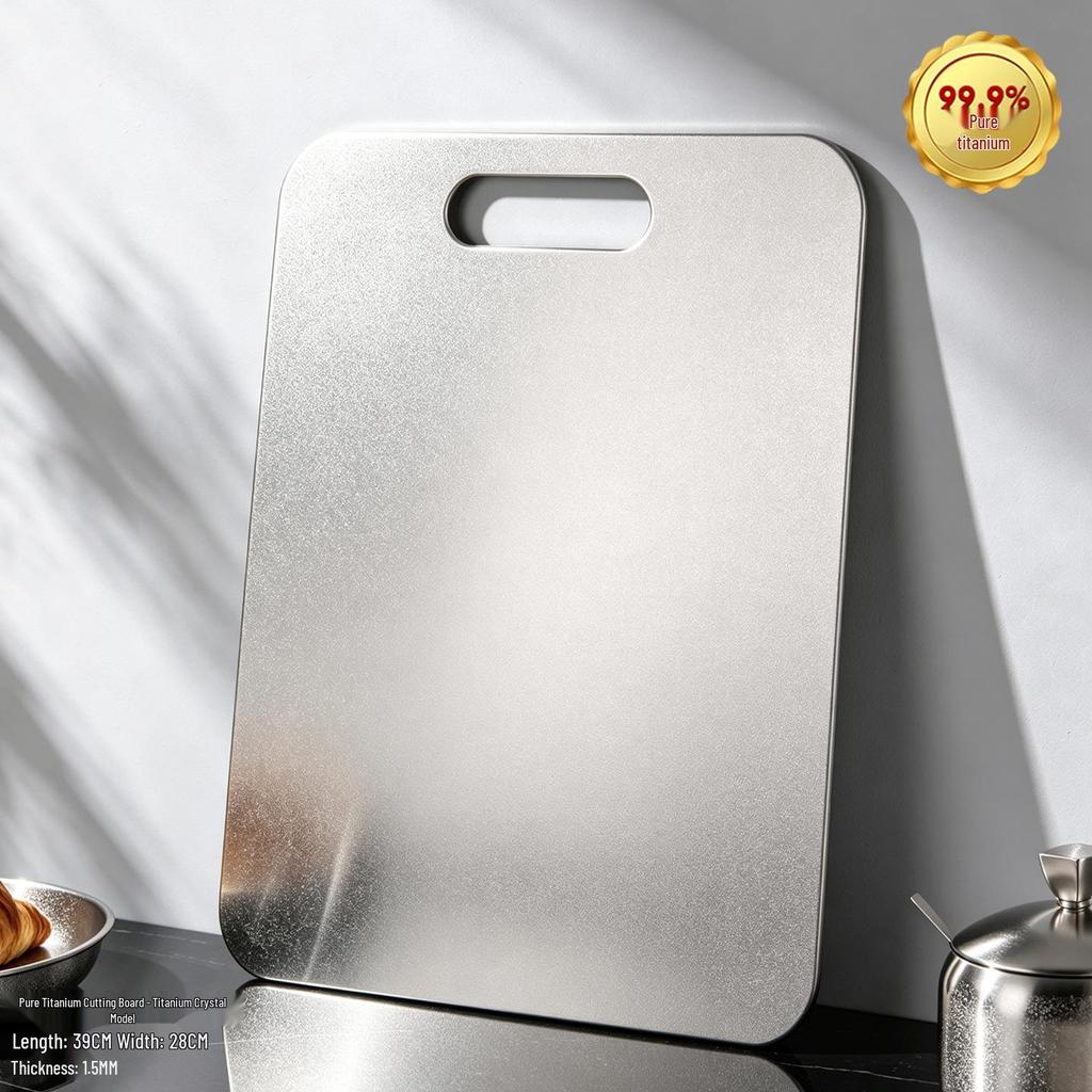 Large Pure Titanium Double-Sided Cutting Board - Thick, Anti-Mold, Washable for Vegetables and Fruits