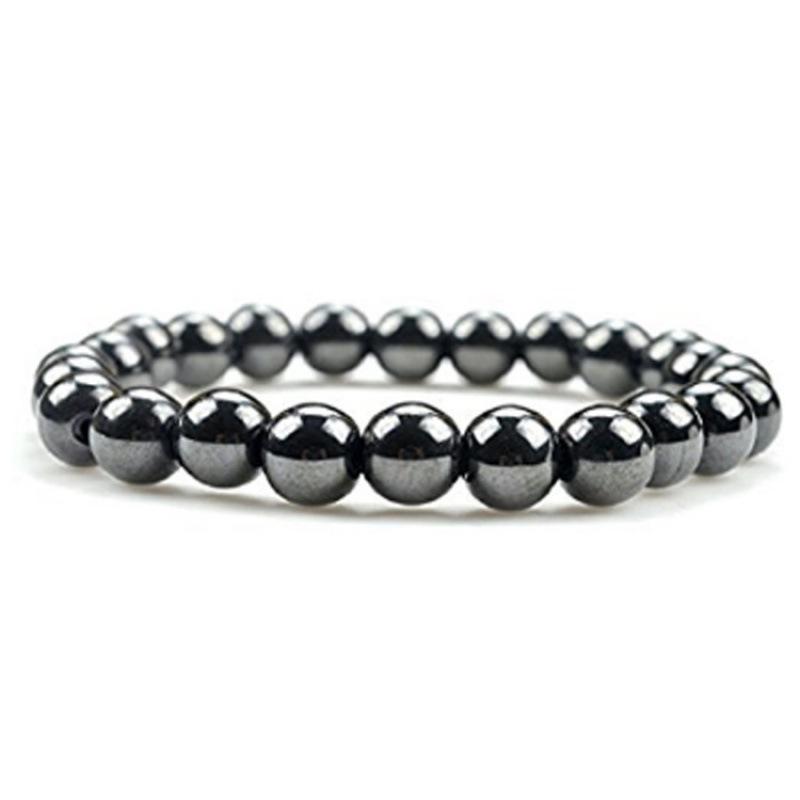 Tiger Eye & Volcanic Rock Beaded Magnet Bracelet with Obsidian Gallstone