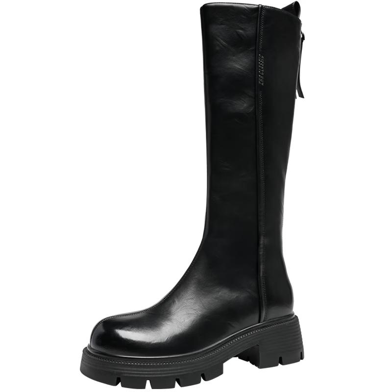 ZHR Women s Chunky Heel Fleece-Lined Over-the-Knee Boots 37