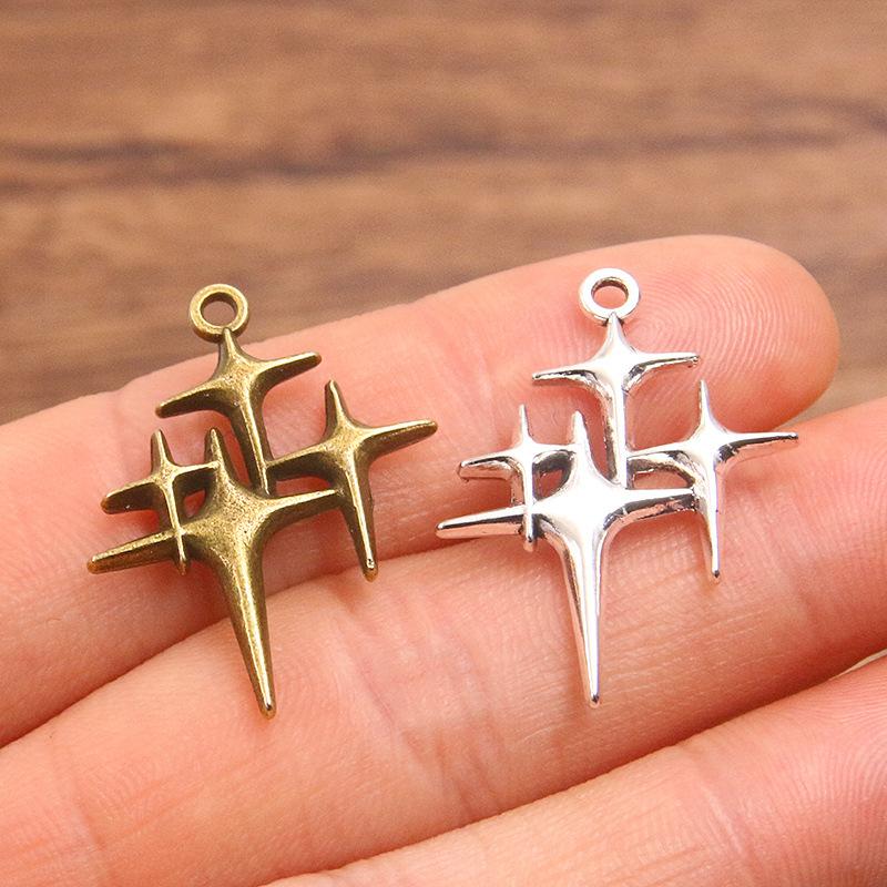 10Pcs 23* 29mm DIY Jewelry Accessories Hollow Star Pendant Pendant