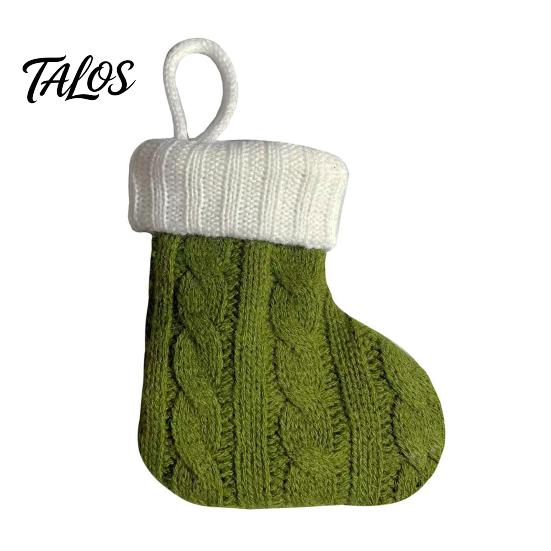 Holiday Decorative Mini Socks Knitted Christmas Stocking Ornaments, Knit Xmas Tree Hanging Decor, Small Indoor Party Supplies Pendants for Tree,
