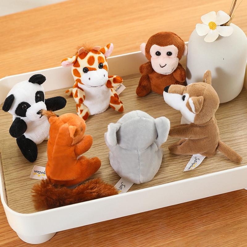 Jungle Animals Hand Puppet Plush Toy Cartoon Animal Finger Puppet Role Play Tell Story Cloth Doll Educational Toys for Children