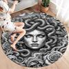 Sketch Medusa Whale Dragon Round Area Rug,Carpet Rug for Living Room Bedroom Sofa Playroom Decor,Non-slip Floor Mat