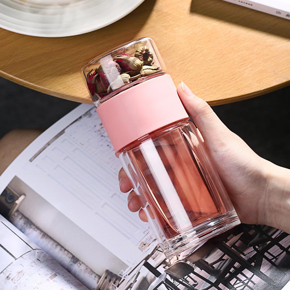 Glass Water Cup Practical Water Bottle Plastic Leak-proof Drinking Cup High Borosilicate Glass Tea Drink Bottle
