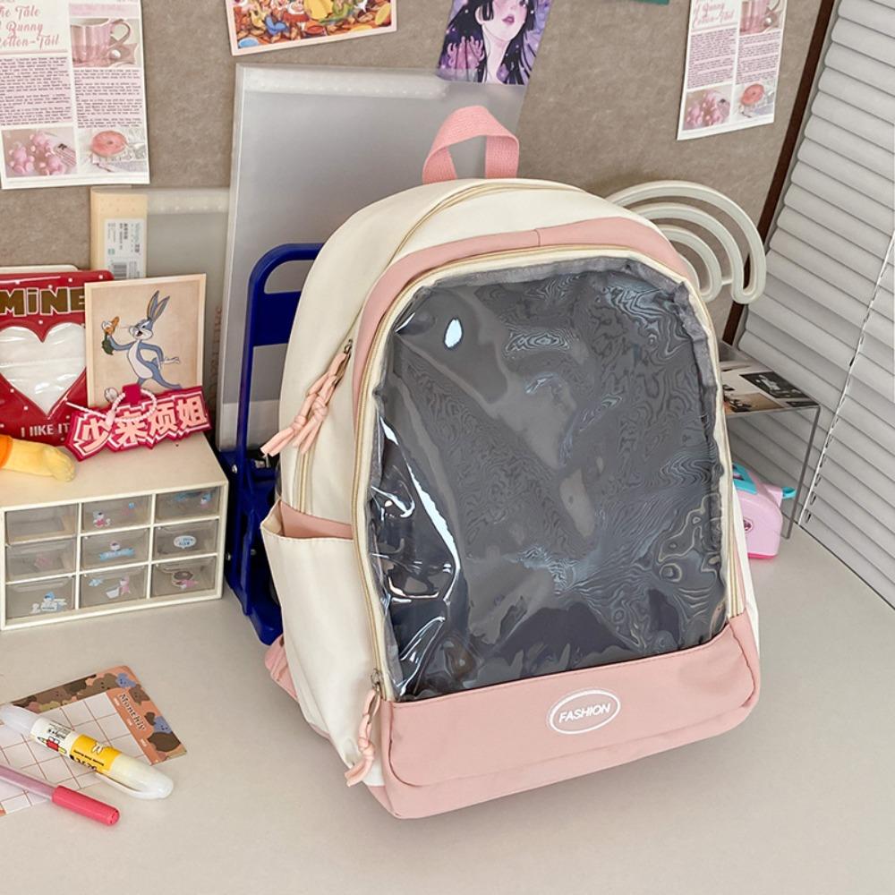 Japanische Ita-Tasche für Schüler Transparenter PVC-Display-Rucksack für Puppen und Abzeichen Große Kapazität Schulter-Umhängetasche