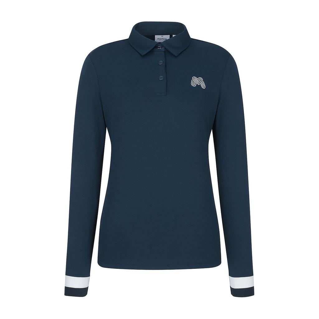 MARTINE GOLF Sleeve Tip Point Polo Shirts_Navy