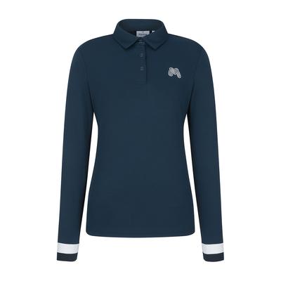 MARTINE GOLF Sleeve Tip Point Polo Shirts_Navy