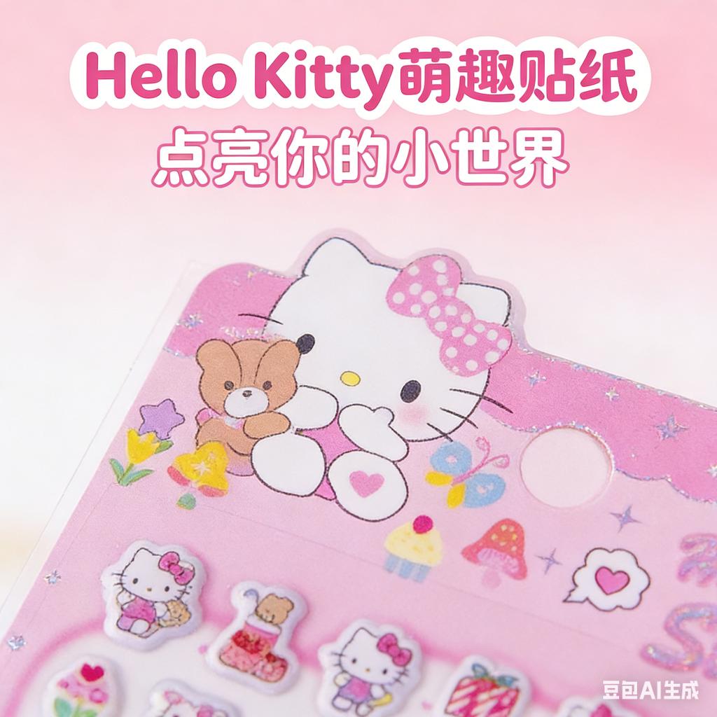 Adorable Hello Kitty Foam Stickers Cartoon DIY Journal and Scrapbook Decorative Stickers Children Stationery Decoration