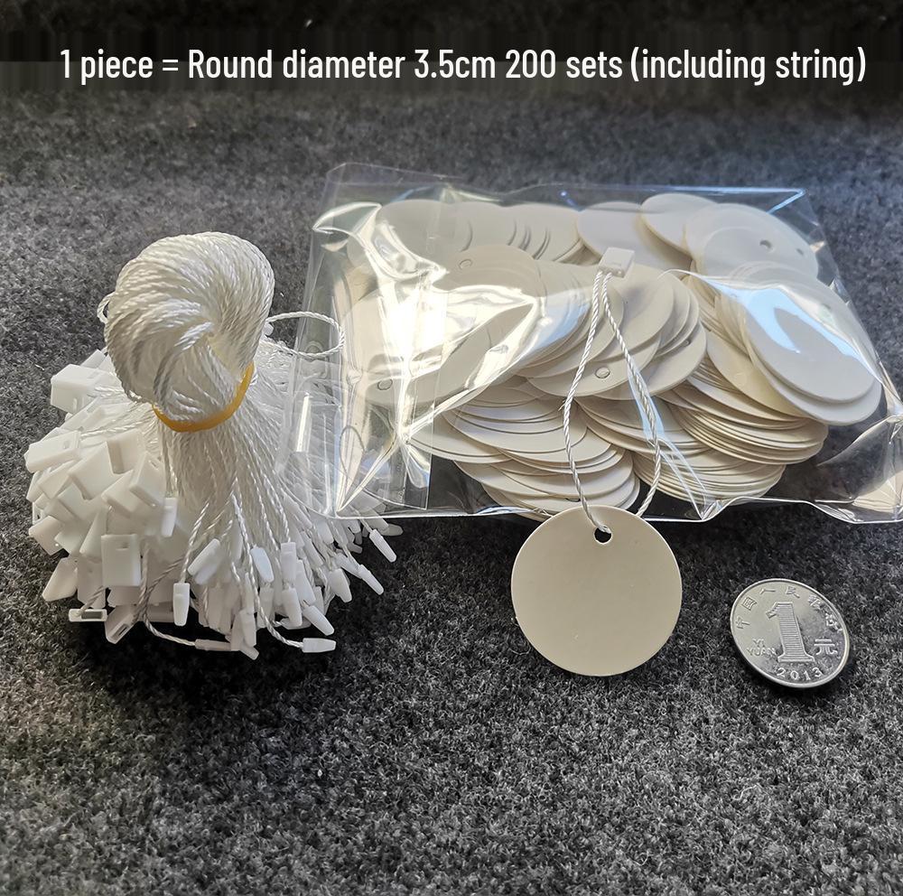 In Stock 300g White Card Paper Hang Tag for Jewelry with Hanging Rope