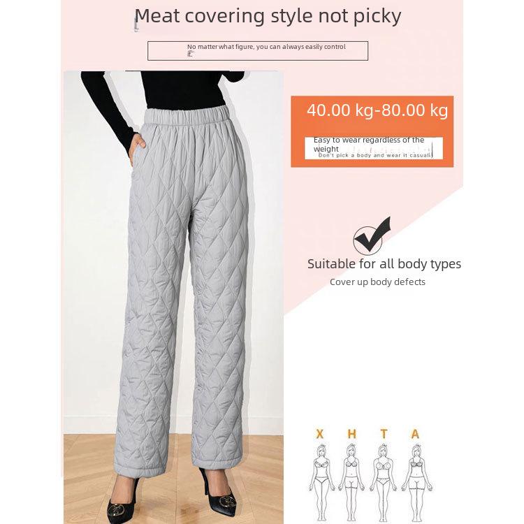 Damen Baumwollhose mit hohem Bund und weitem Bein - Übergröße, warm, dick für Herbst/Winter 2025