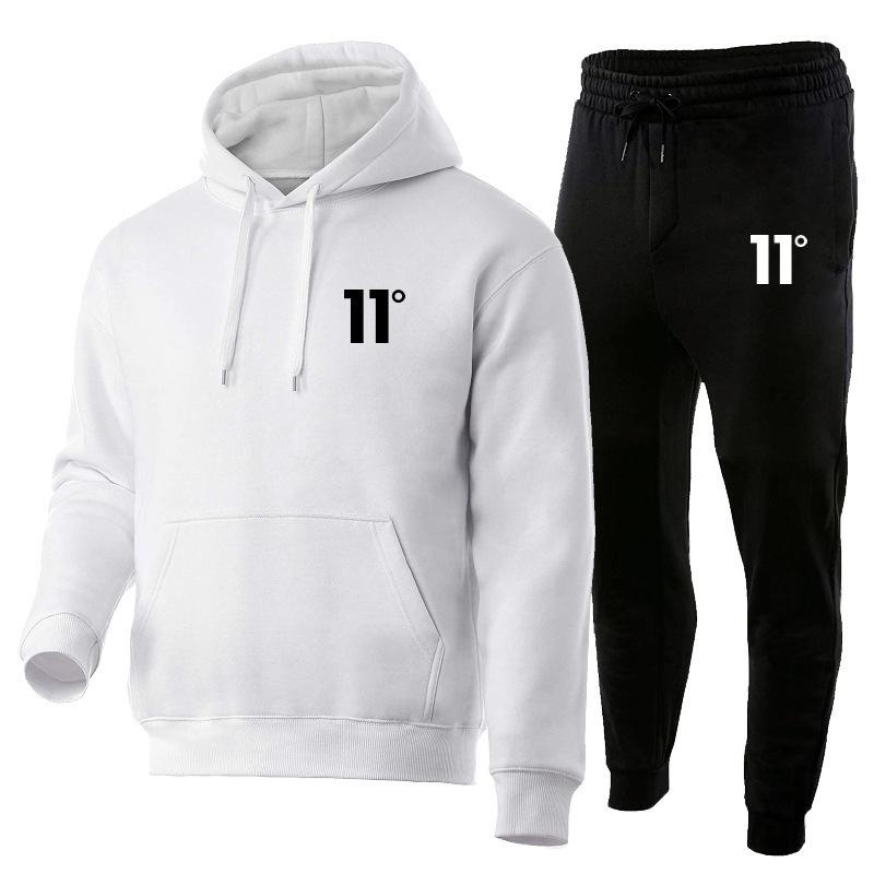 Directly from the Manufacturer Autumn and Winter Men's Casual Hooded Suit Men's Trend Fleece Sweater Sweatpants Sports Men's Two-piece Set