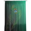 Green Peacock Feathers Window Treatment Tulle Modern Sheer Curtains for Kitchen Living Room the Bedroom Curtains Decoration