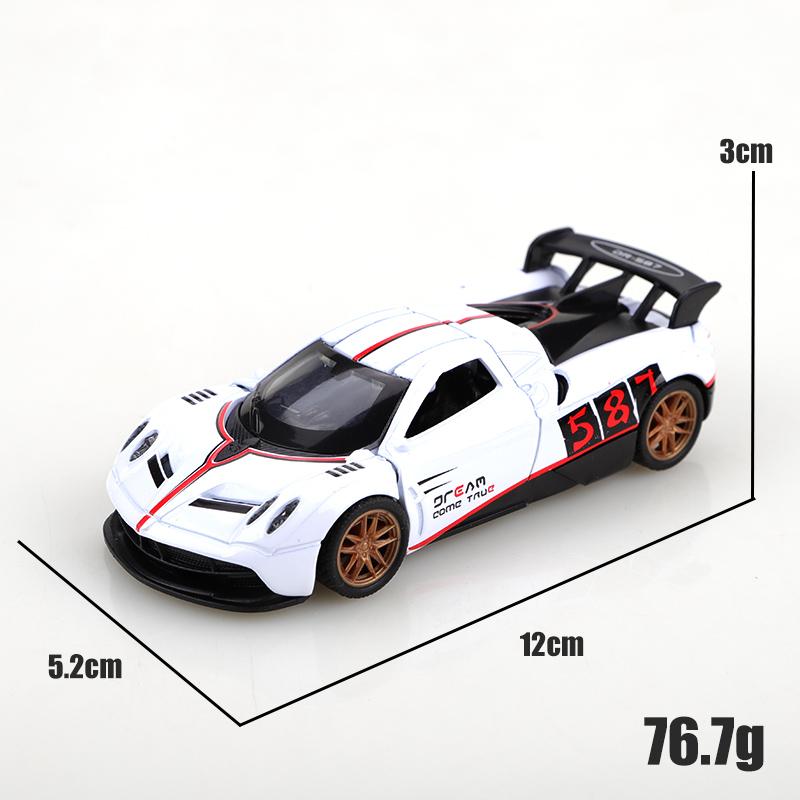 Bagged 1.36 alloy  pullback racing car toy, cool three-door alloy pullback car, stylish contrasting colors, children's toy